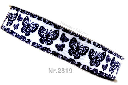 Black Butterfly Elegance Ripsband 22mm