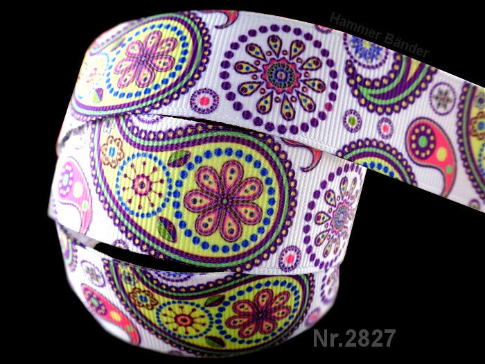 Nr.2827 Paisley weiß – 25mm