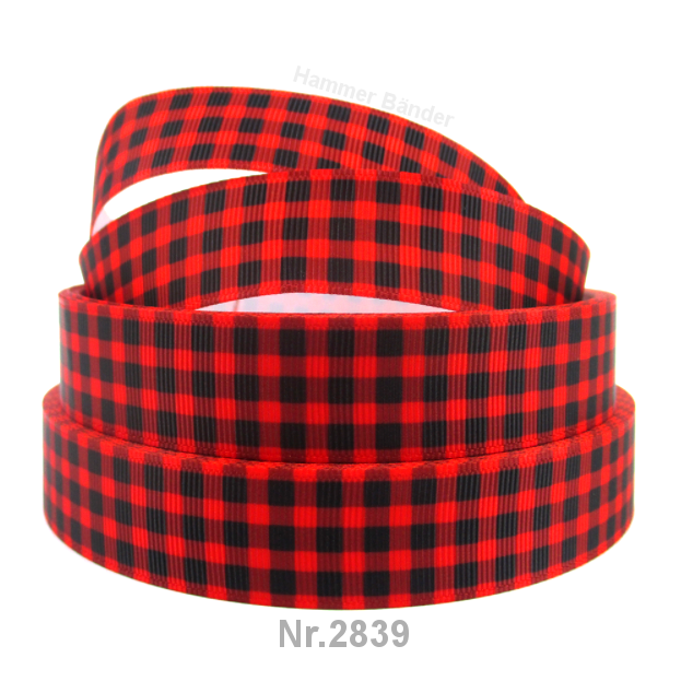 Nr.2839 Karo Rot/Schwarz - 22mm