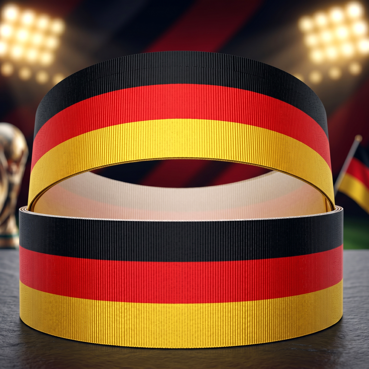 „Deutschland Fahne“ – Klassisch Schwarz-Rot-Gold – Ripsband 19 mm / 25 mm