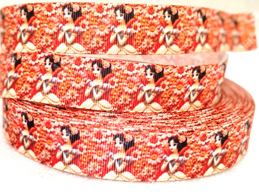 Schneewittchen im Blütenzauber -Band mit 3D-Effekt – 22mm