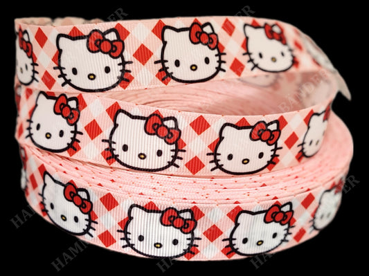 Hello Kitty im Karo-Look -Band – 22mm