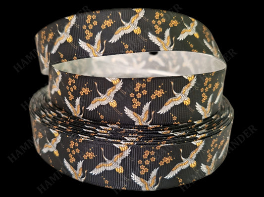 Eleganter Pfau & Goldene Blumen -Band – 22mm