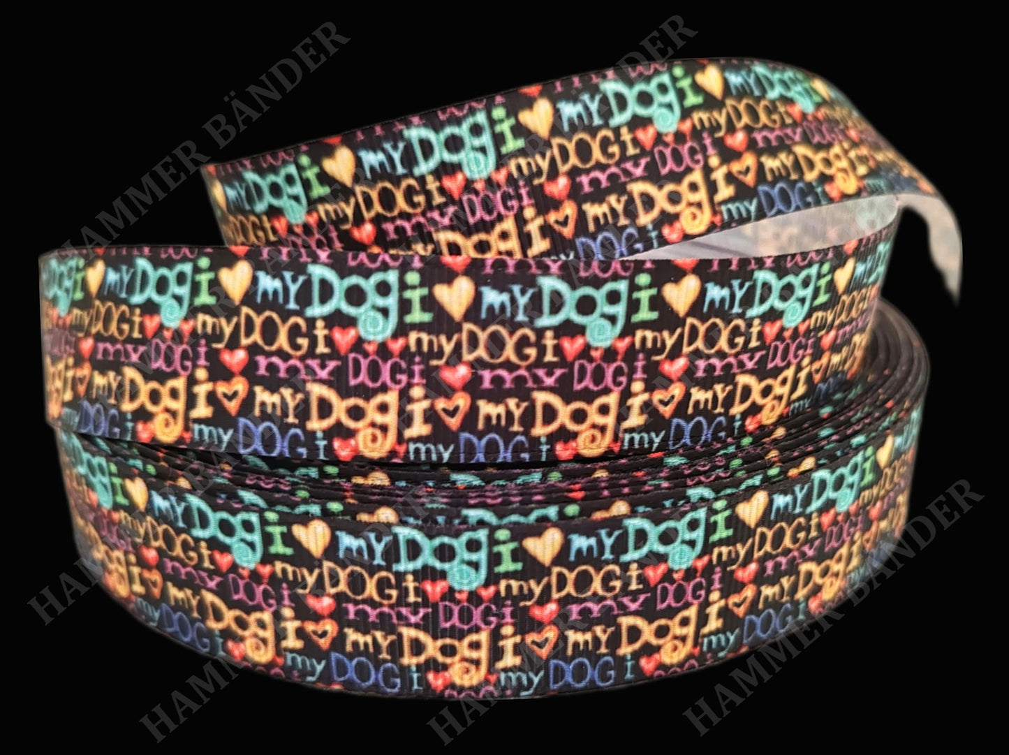 I Love My Dog -Band in leuchtenden Farben – 22mm