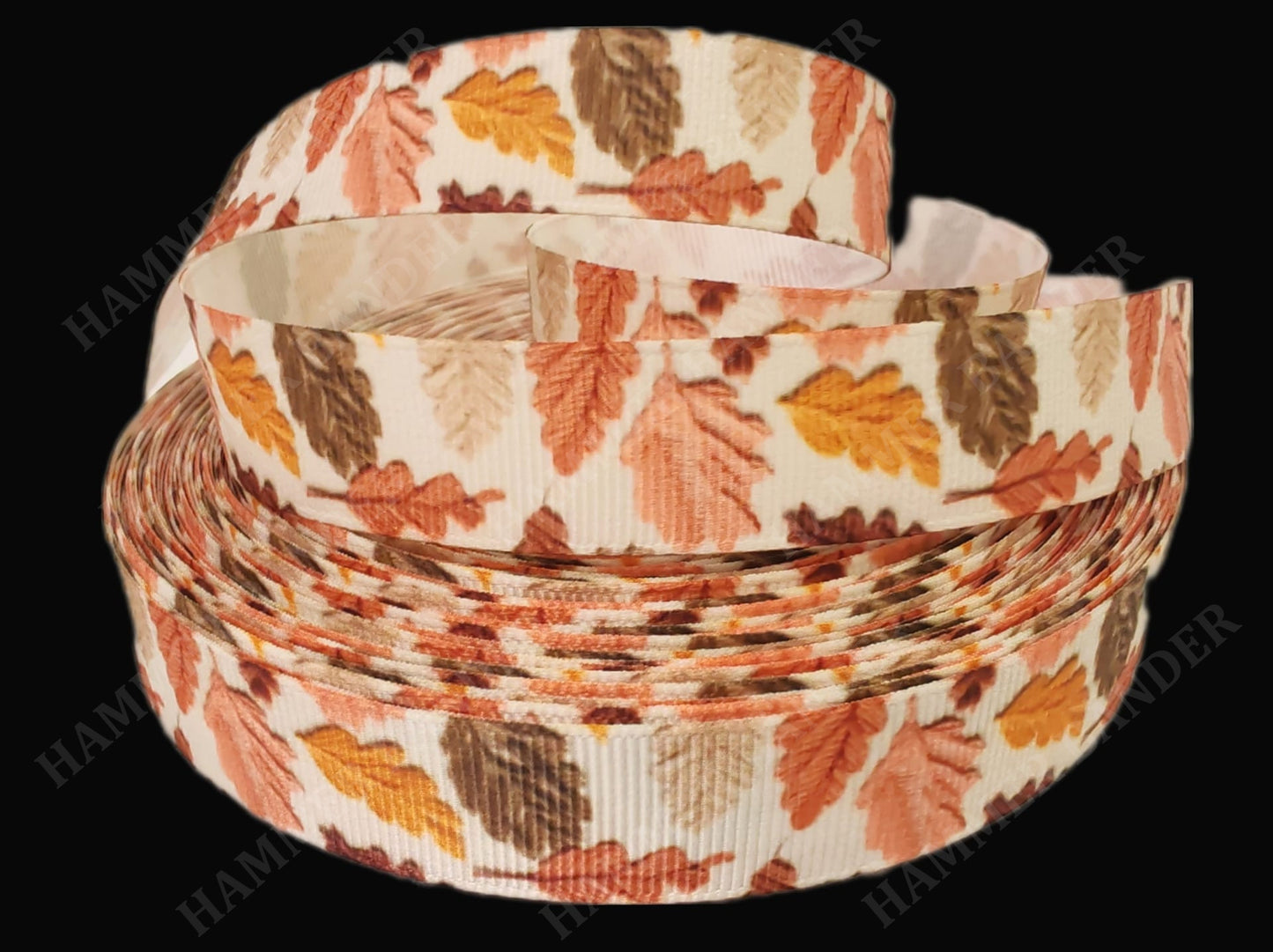 Herbstblätter im Stick-Look -Band – 19mm