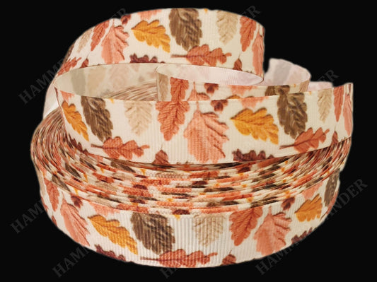 Herbstblätter im Stick-Look -Band – 19mm