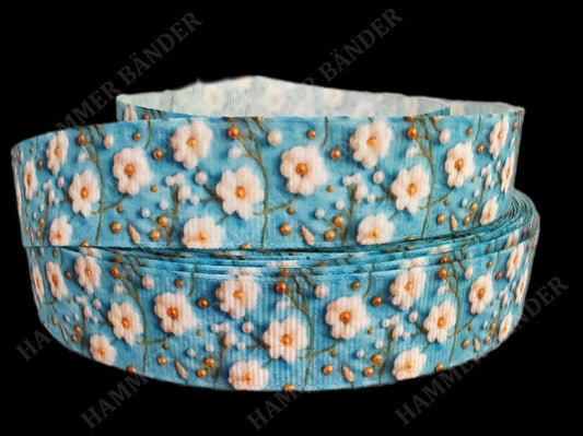 Flauschige Blumen -Band – 22mm