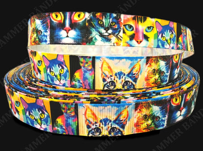 Abstrakte Katzen – Exklusives bedrucktes Band in 16mm