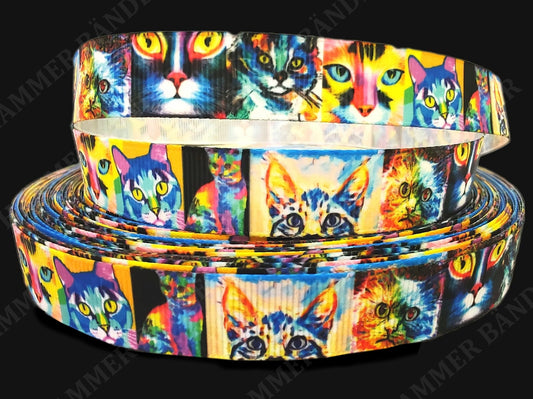 Abstrakte Katzen – Exklusives bedrucktes Band in 16mm