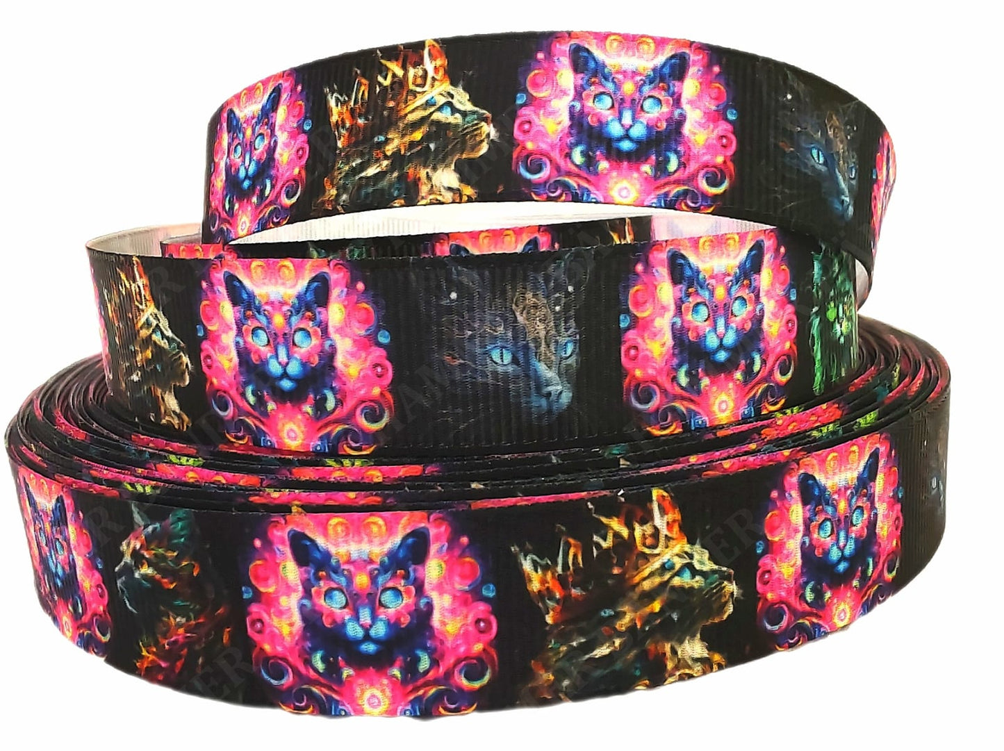 Surreale Katzenwelten – Exklusives bedrucktes Band 19mm