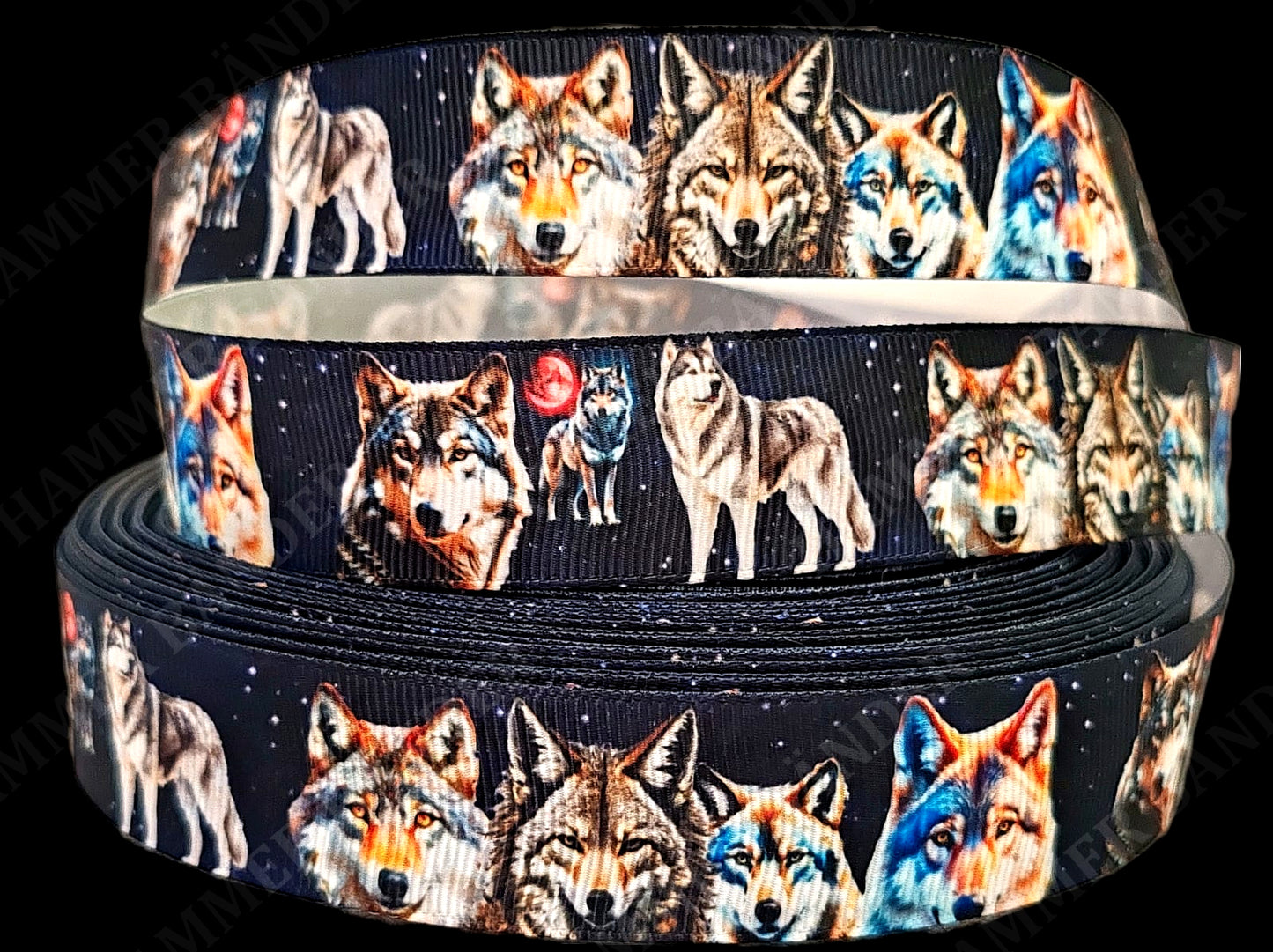 Wölfe, Husky & Goldschakal – Exklusives bedrucktes Band 25mm