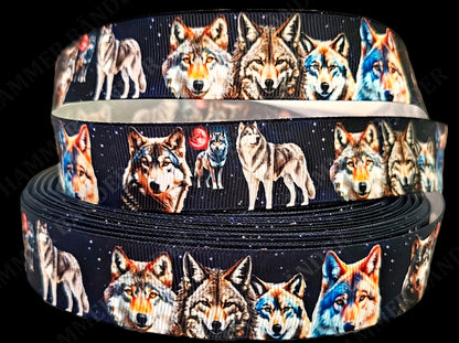 Wölfe, Husky & Goldschakal – Exklusives bedrucktes Band 25mm