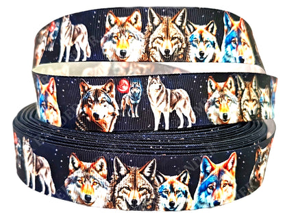 Wölfe, Husky & Goldschakal – Exklusives bedrucktes Band 25mm
