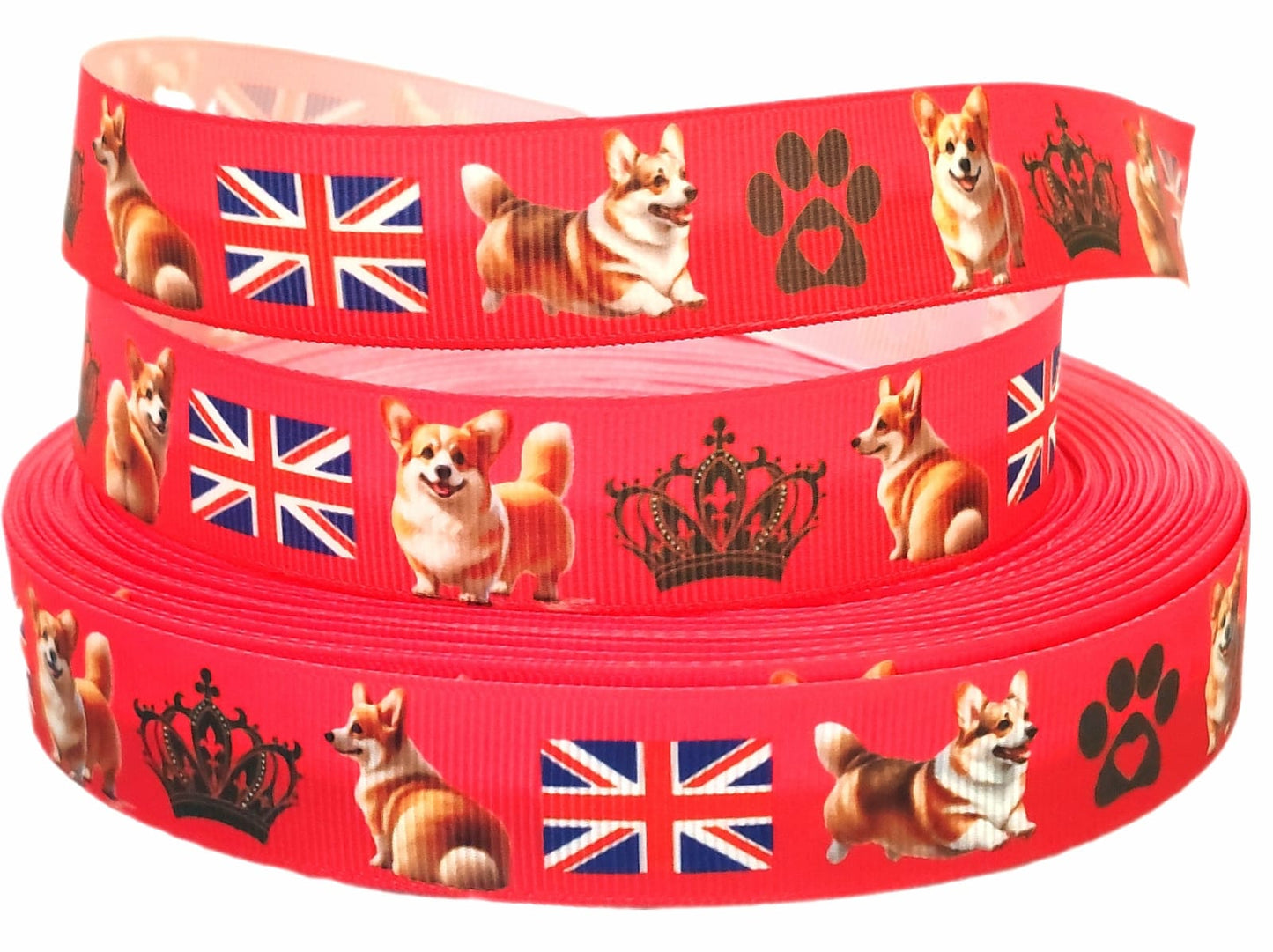 Royal Corgis & England – Exklusives bedrucktes Band 22mm