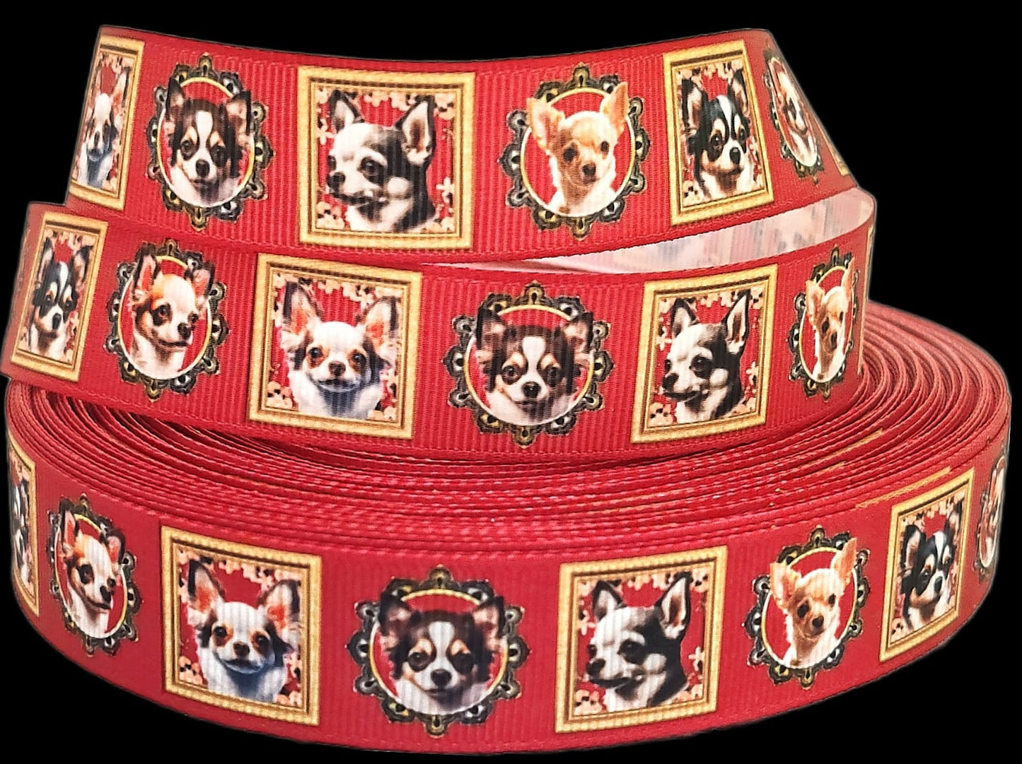 Elegante Chihuahua-Portraits – Exklusives bedrucktes Band 22mm