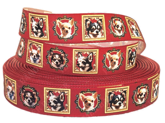 Elegante Chihuahua-Portraits – Exklusives bedrucktes Band 22mm