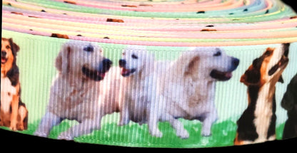 Hunde auf der Wiese – Exklusives bedrucktes Band 25mm