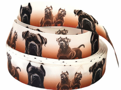 Cane Corso Eleganz – Exklusives bedrucktes Band 32mm