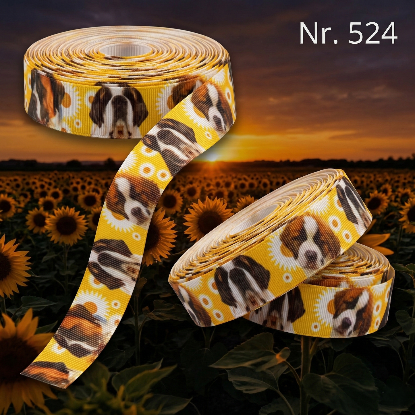 Bernhardiner 22 mm – Gelb mit Blüten
