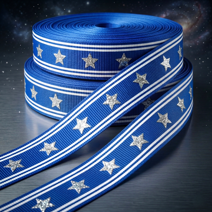 „Silver Star Galaxy“ – Glänzende Sterne & Streifen 22mm