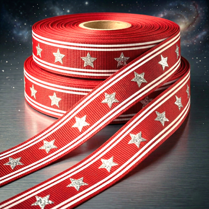 „Silver Star Galaxy“ – Glänzende Sterne & Streifen 22mm