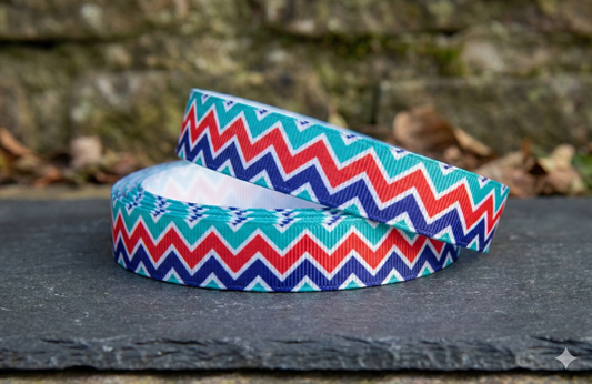 „Modern Art Wave – Dynamisches Chevron-Ripsband“ 16mm