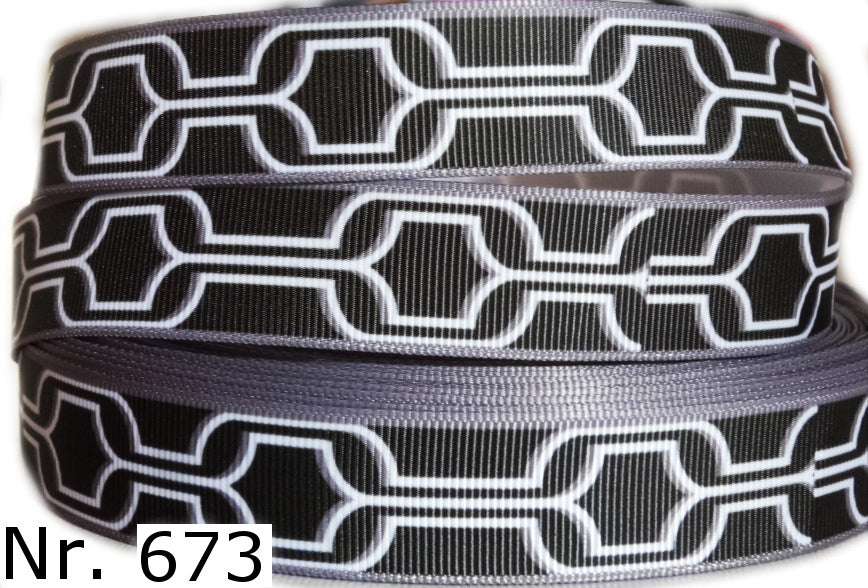 Exklusives  Stahlkette - Band in Schwarz & Grau – 22mm