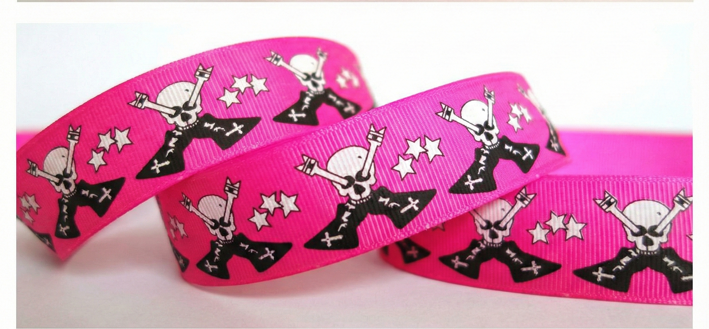 Rocking Skull Stars Ripsband 25mm