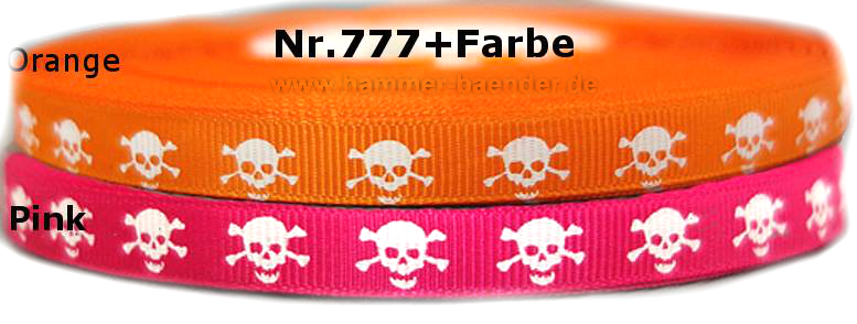 Totenkopf Weiß in Orange und Pink