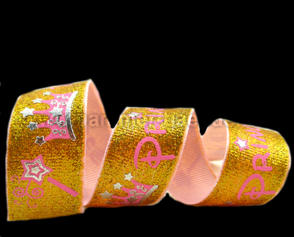 „Sparkling Princess“ – Glitzer-Foliendesign – Ripsband 22 mm