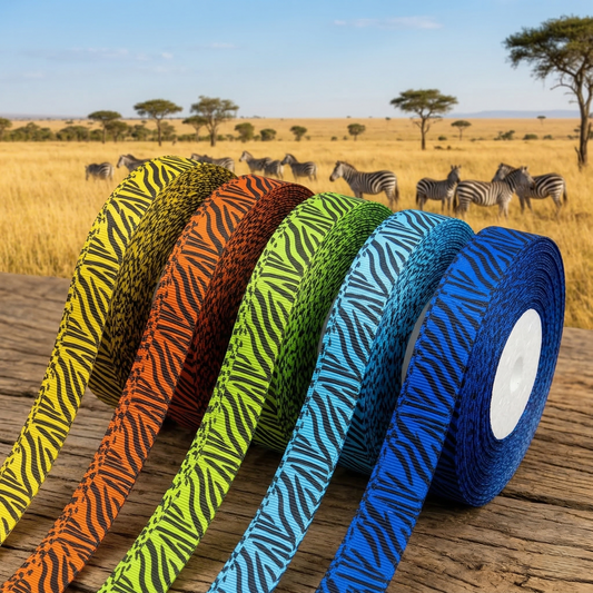 „Wild Color Splash – Knalliges Zebra-Ripsband“ 9mm