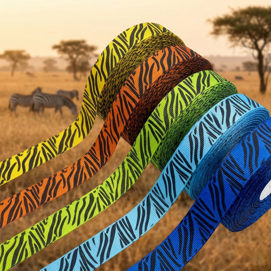 „Wild Color Splash – Knalliges Zebra-Ripsband“ 9mm