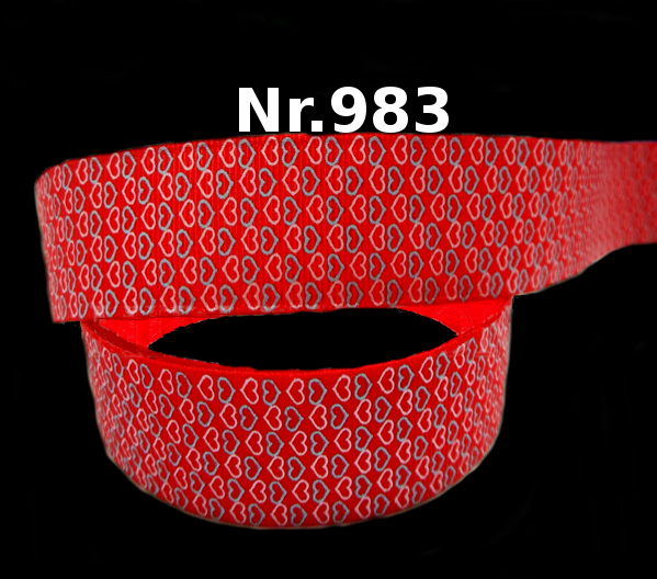 Ripsband "Mini-Rauten" Geometrisches Muster – Rot