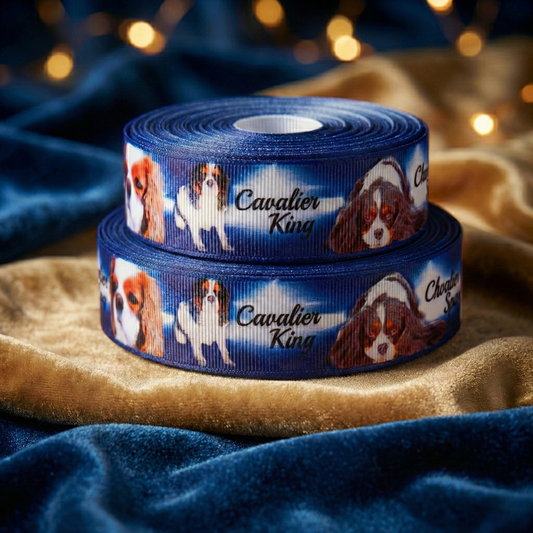Exklusives  Cavalier King Charles Spaniel -Band mit Sternenleuchten – 22mm