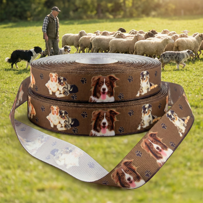 Exklusives Band mit Border Collies & Australian Shepherds – 22mm