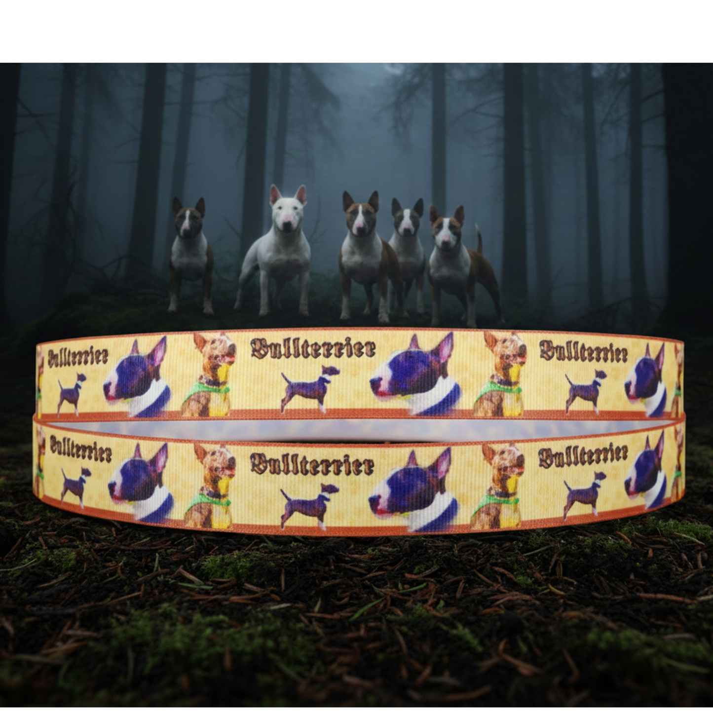 Exklusives  Bullterrier -Band mit stilvollem Rand – 22mm