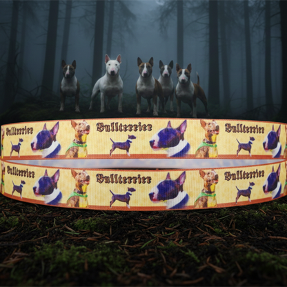 Exklusives  Bullterrier -Band mit stilvollem Rand – 22mm