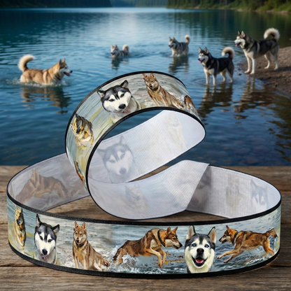 Exklusives  Husky am See - Band mit schwarzem Rand – 22mm