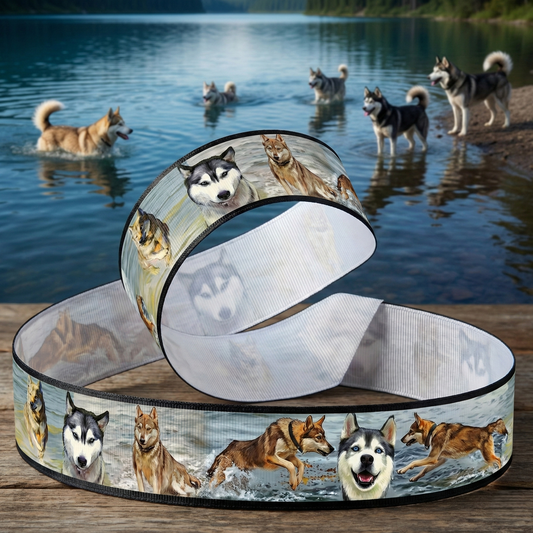 Exklusives  Husky am See - Band mit schwarzem Rand – 22mm