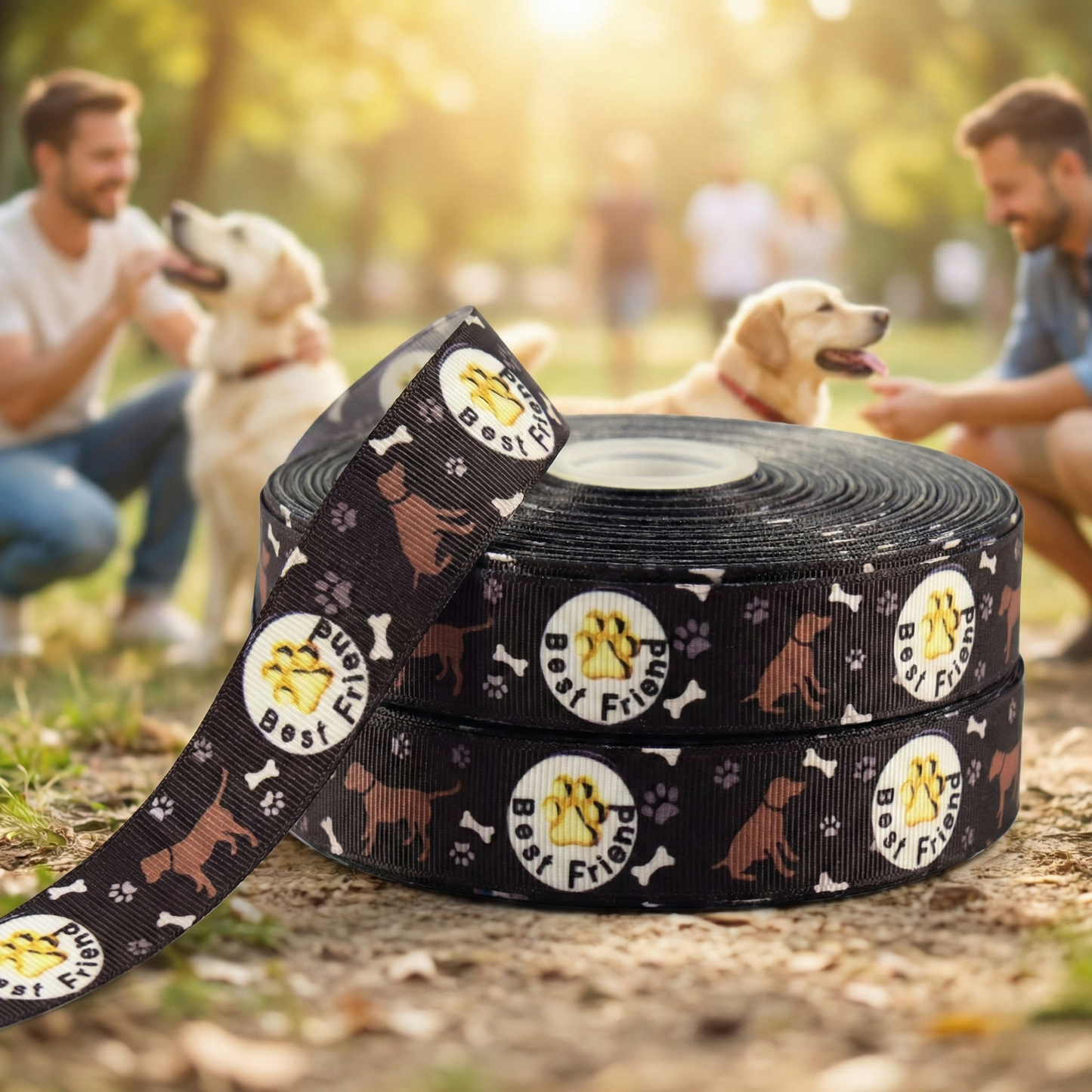 Exclusive Best Friend bracelet with paw prints &amp; bones – 22mm