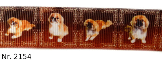 Exklusives  Pekinese in edler Umrahmung - Band – 22mm