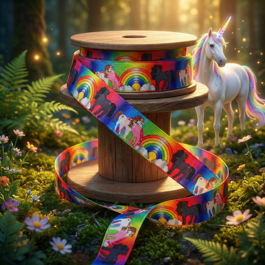 Exklusives  Regenbogen & Einhornzauber - Band im Cartoonstil – 16mm