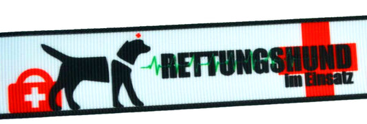 Exklusives  Rettungshund im Einsatz - Band mit Lebenslinie – 25mm