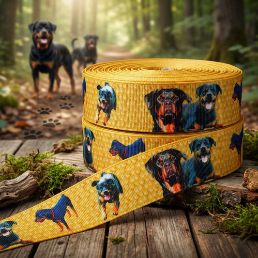 Exklusives  Rottweiler Pfotenspur - Band – 25mm