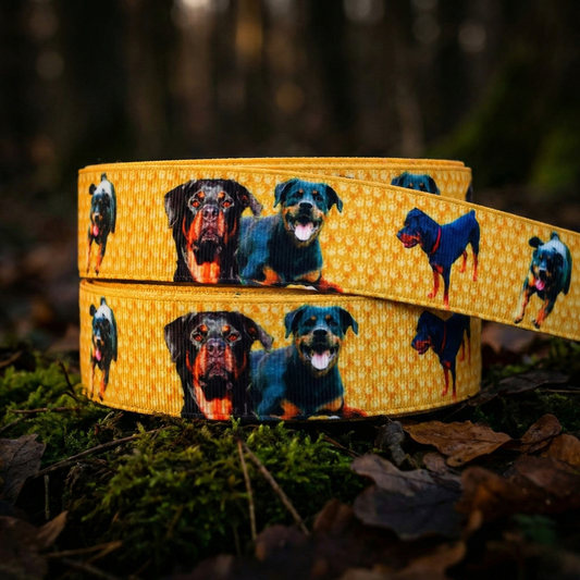 Exklusives  Rottweiler Pfotenspur - Band – 25mm