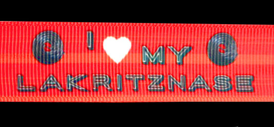 Exklusives  I Love my Lakritznase - Band mit Lakritzschnecken – 22mm