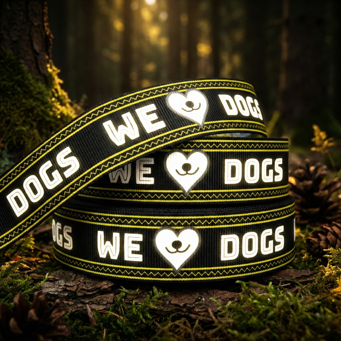 Exklusives  We Love Dogs - Band mit Herz & Hundeschnauze – 22mm