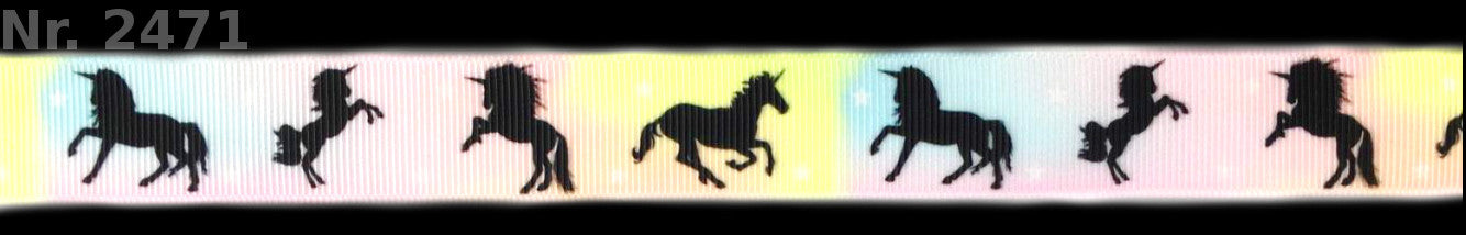 Exklusives  Einhorn-Zauber auf Bunte Zuckerwatte -Band – 16mm