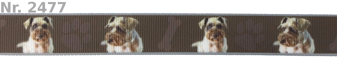 Exklusives  Schnauzer - Band mit Knochen & Pfoten  –  22mm