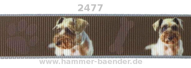 Exklusives  Schnauzer - Band mit Knochen & Pfoten  –  22mm